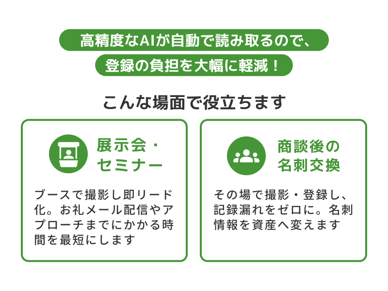 高精度なAIが自動で読み取るので、登録の負担を大幅に軽減！