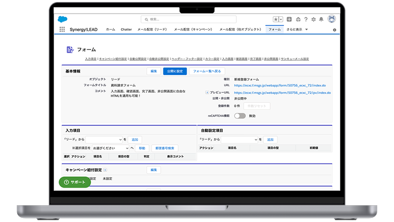「Synergy!LEAD」の操作画面イメージ
